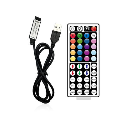 USB 5V는 주도하는 RGB 스트립 라이트를 위한 44 키 무선 원격 제어기를 강화했습니다