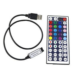 USB 5V는 주도하는 RGB 스트립 라이트를 위한 44 키 무선 원격 제어기를 강화했습니다