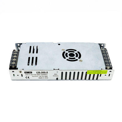 초박형 전압 규제된 스위칭 파워는 DC 5V 300W 60A 알루미늄 케이스 짜맞춘 팬 드라이브 변환에 220V AC을 공급합니다