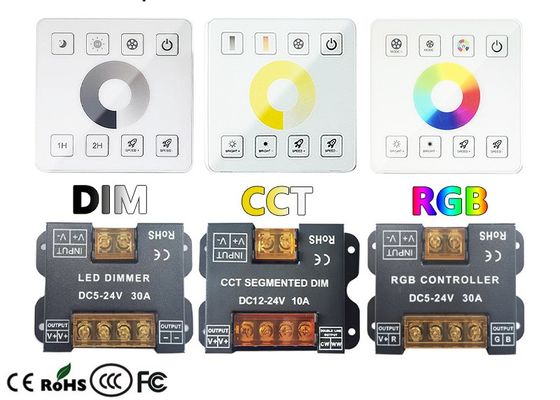 RF 가득 차있는 터치 패널을 가진 철 상자 LED 관제사 제광기 10A 1 채널