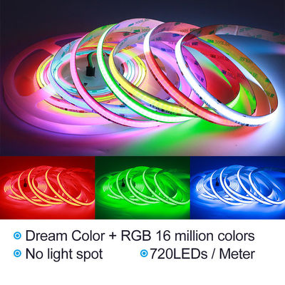 리모콘으로 부드러운 24V 720leds / 미터 주도하는 COB 스트립 라이트 꿈 색