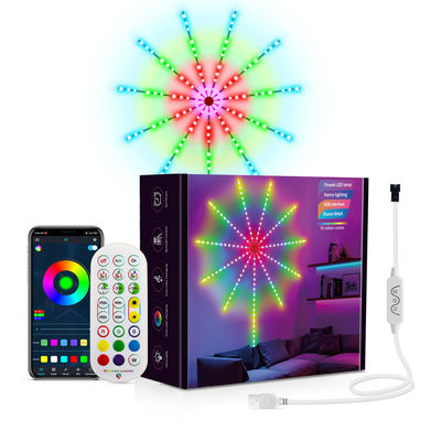 크리스마스 동안 DIY 앱 음악 원격 화소 LED 라이트 스트립 불꽃놀이 꿈 색