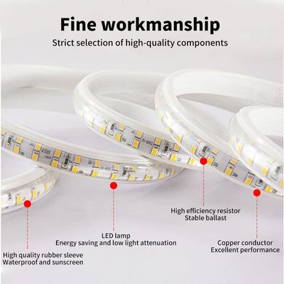Ac110v 단색 LED 스트립 220v 흑백 광 스트립 하이라이트 이중 열 램프 비즈