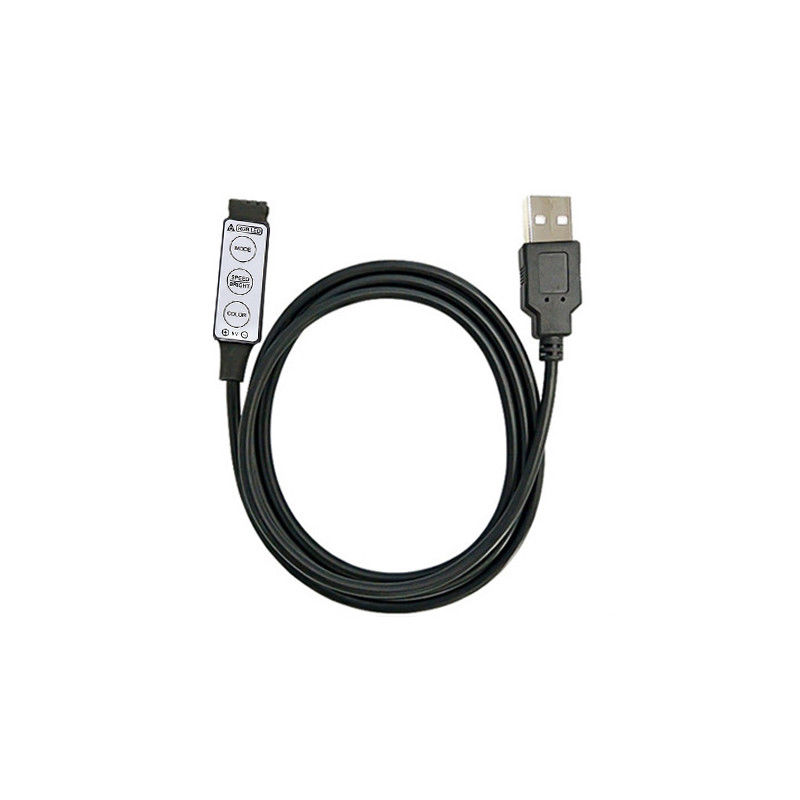 USB 5V는 주도하는 RGB 색 스트립 라이트를 위해 작은 제어기 3 키를 보내게 하는 것으로 강화했습니다